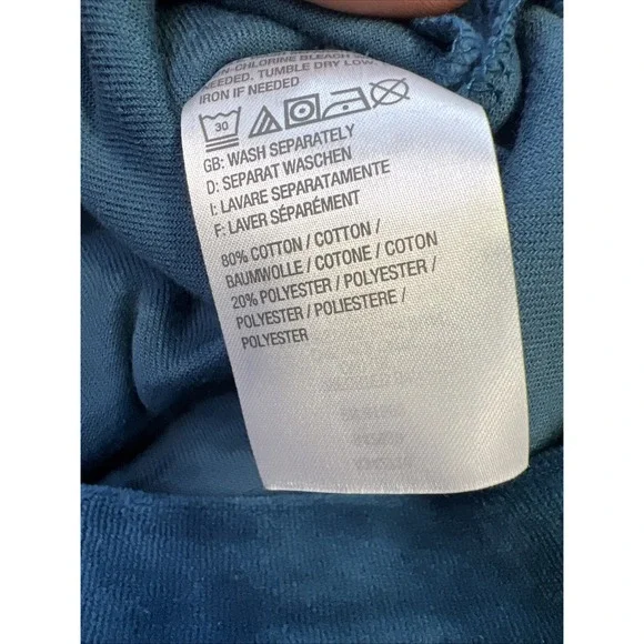 Denim & Co.‎ Shirt 3X Blue Velvet Long Sleeve Shirt - Picture 6 of 8